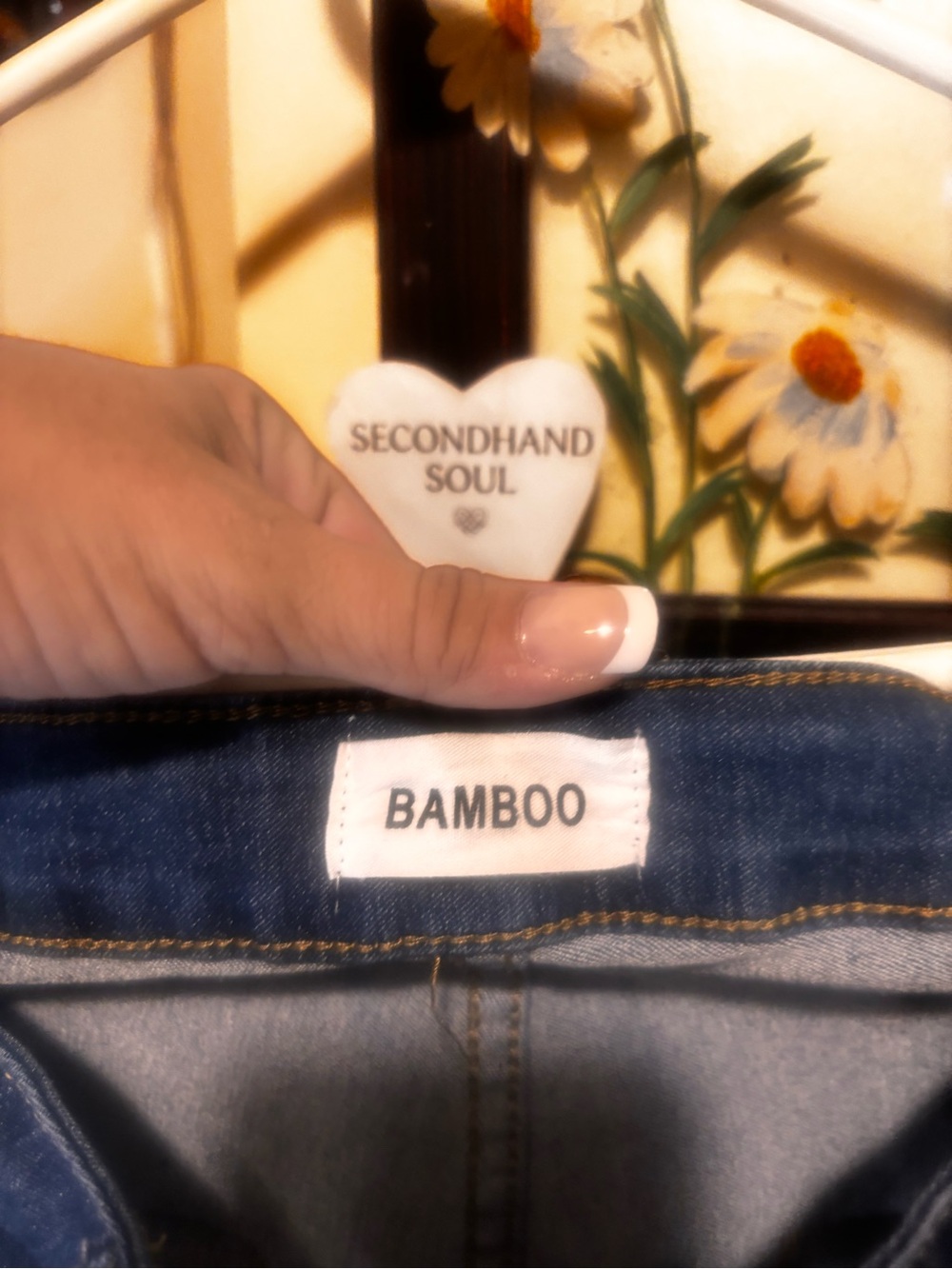 BAMBOO Dark Blue Boyfriend Jeans with Cargo Flap Pockets